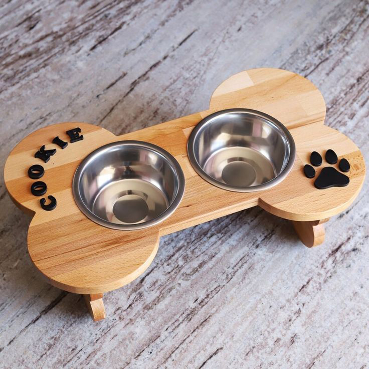 porta ciotole per cani in legno personalizzato con nome etsy italia